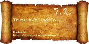 Thury Kálmán névjegykártya